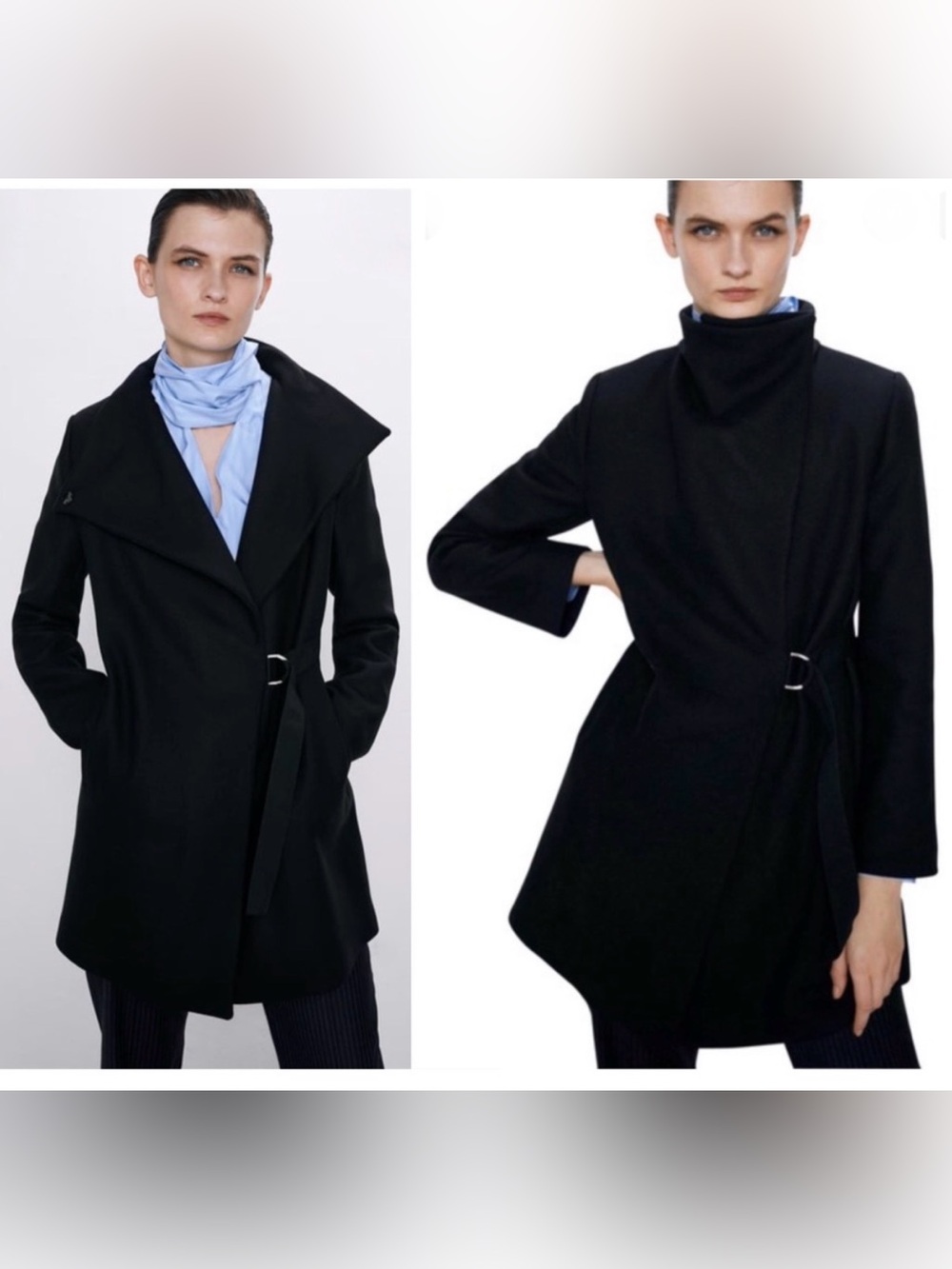 Zara Asymmetric Belted Coat